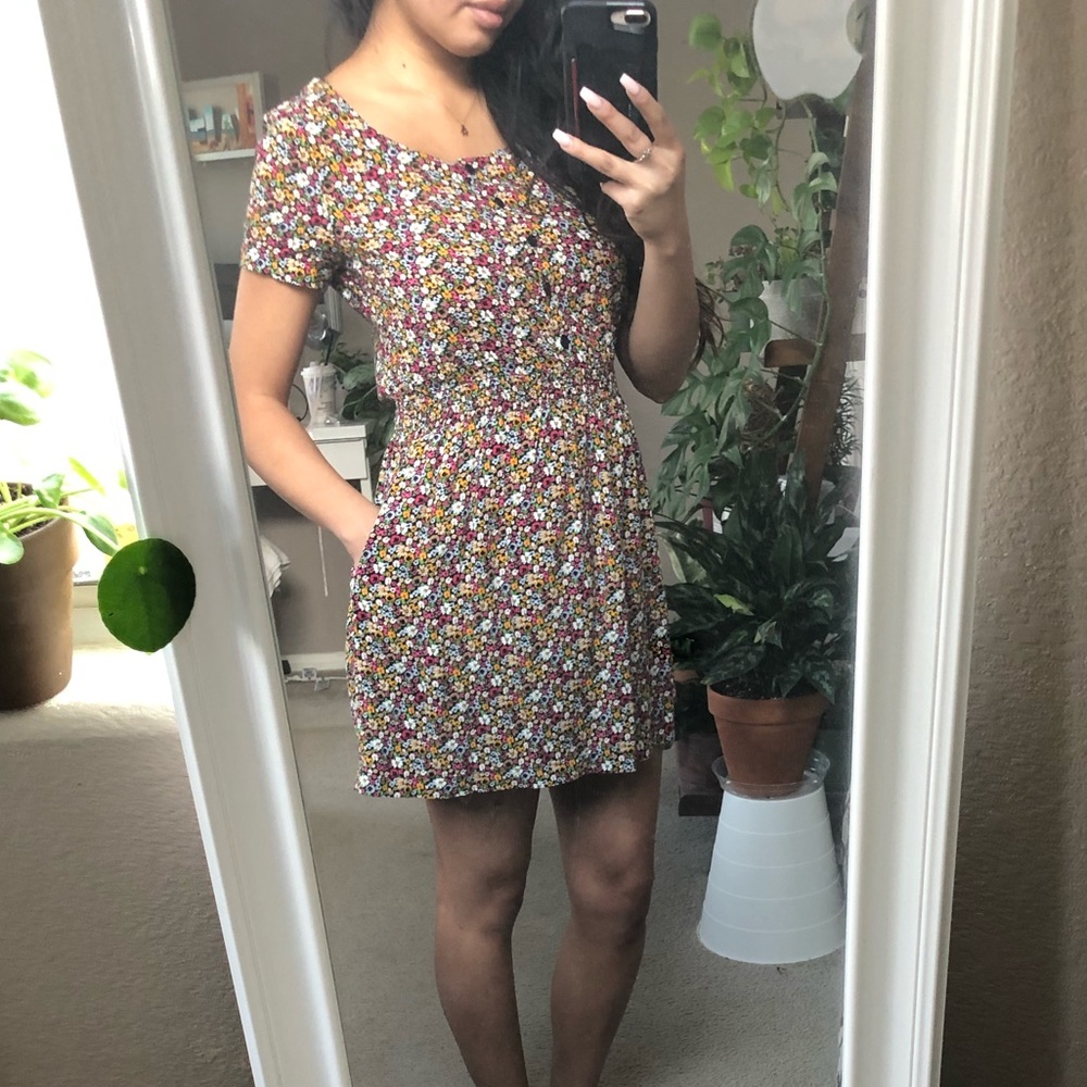 Floral Mini Dress with Pockets